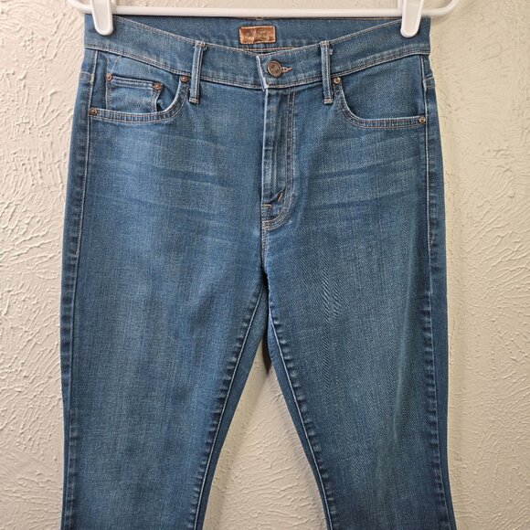 Mother High Waisted Looker Jeans Size 28 Skinny Medium Blue Wash Stretch Denim - Picture 3 of 13